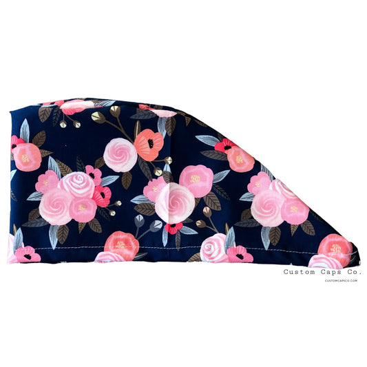 Saturday Florals on Navy | Modified Bouffant