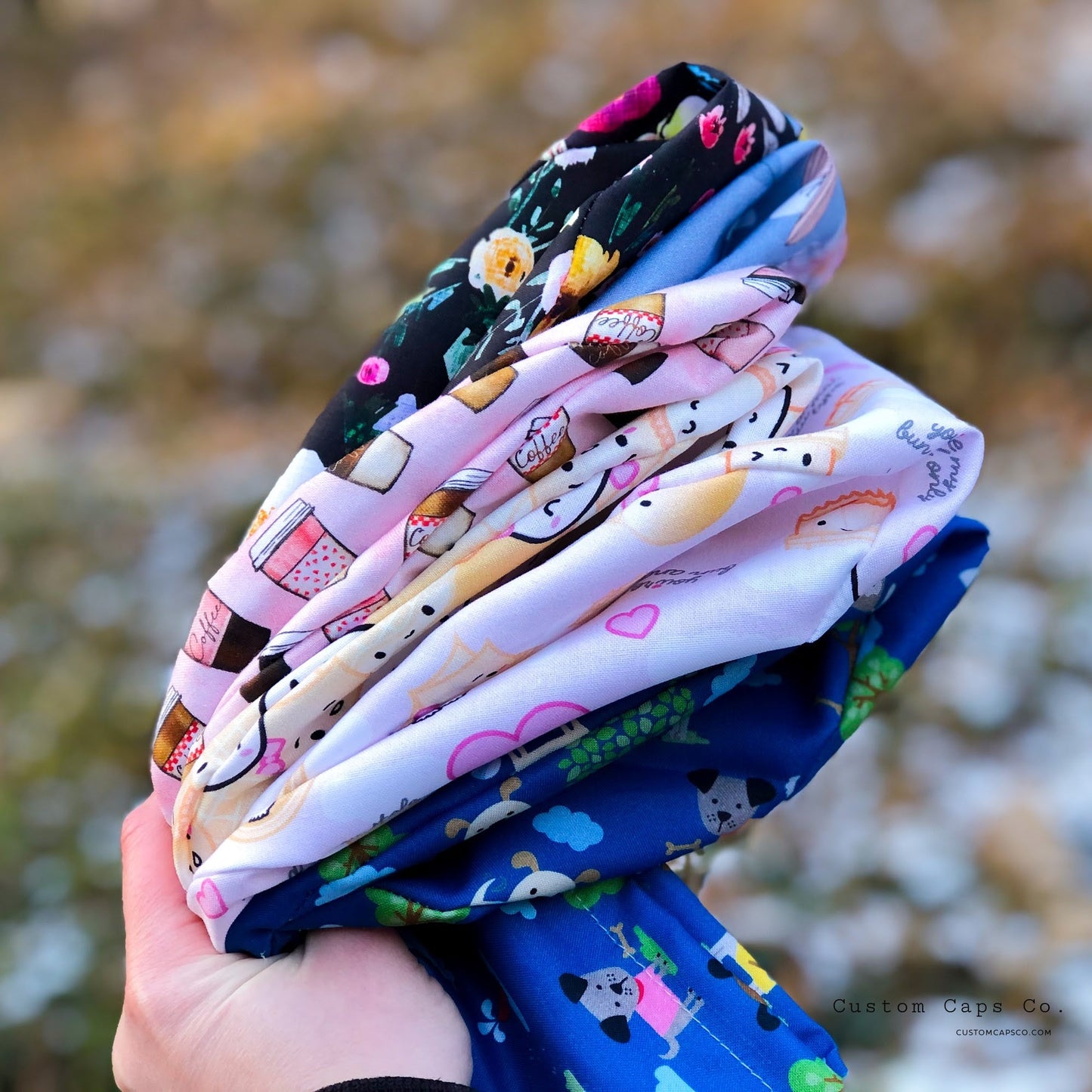 Floral Punch on Blue Grey | Modified Bouffant