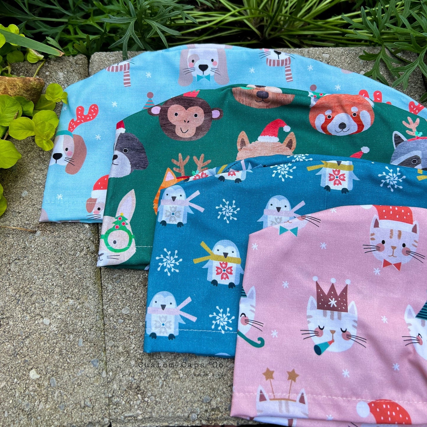 Snowflake Penguins on Teal | Modified Bouffant