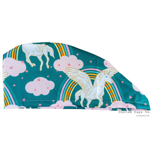 Retro Unicorn on Teal | Modified Bouffant