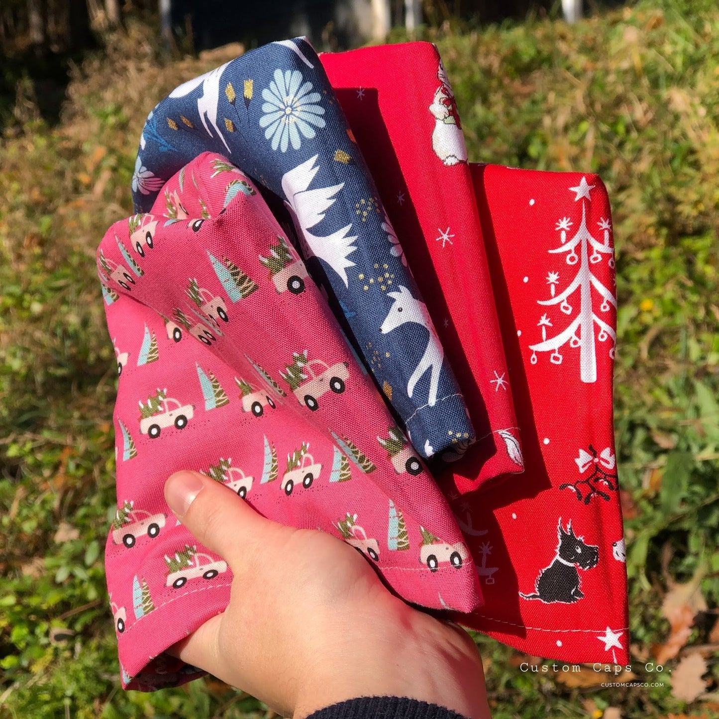 Christmas Scotties on Red | Modified Bouffant