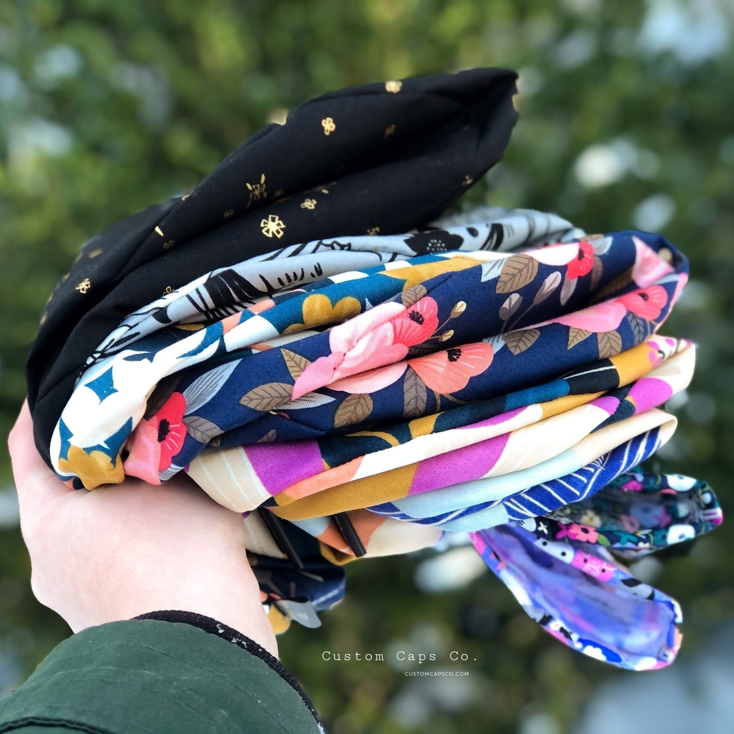 Saturday Florals on Navy | Modified Bouffant