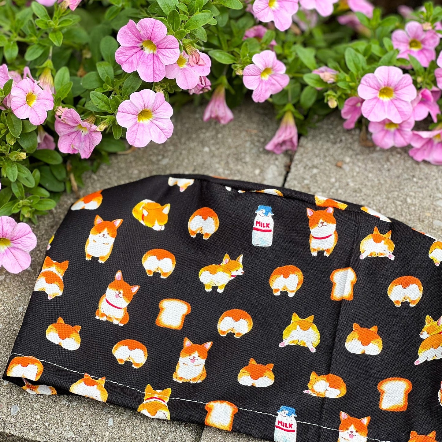 Corgi Bums on Black | Modified Bouffant