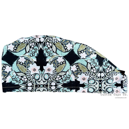 Floral Lattice on Black | Modified Bouffant