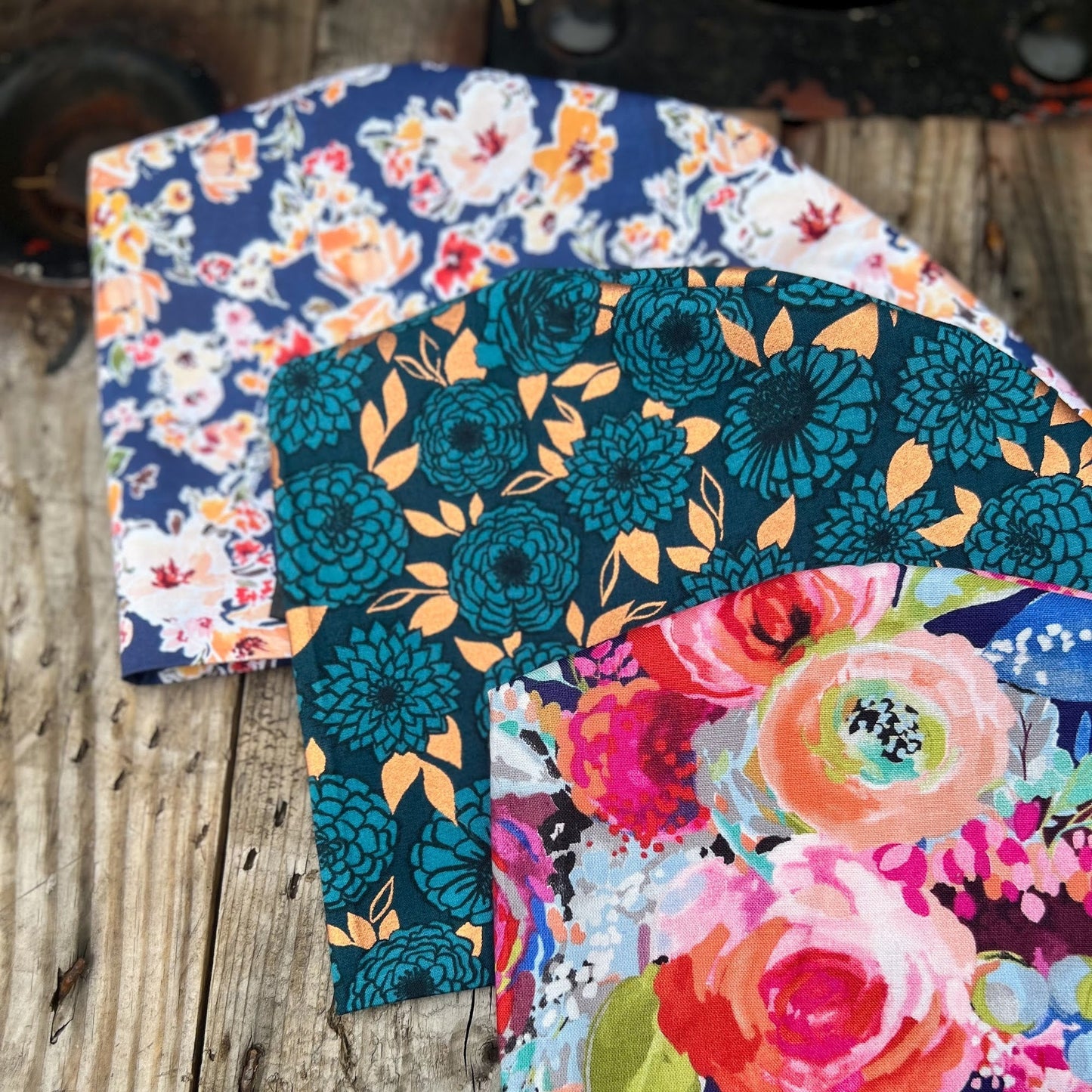 Tangerine Bouquet on Navy | Pixie