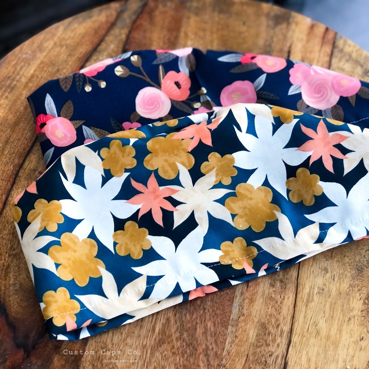 Saturday Florals on Navy | Modified Bouffant