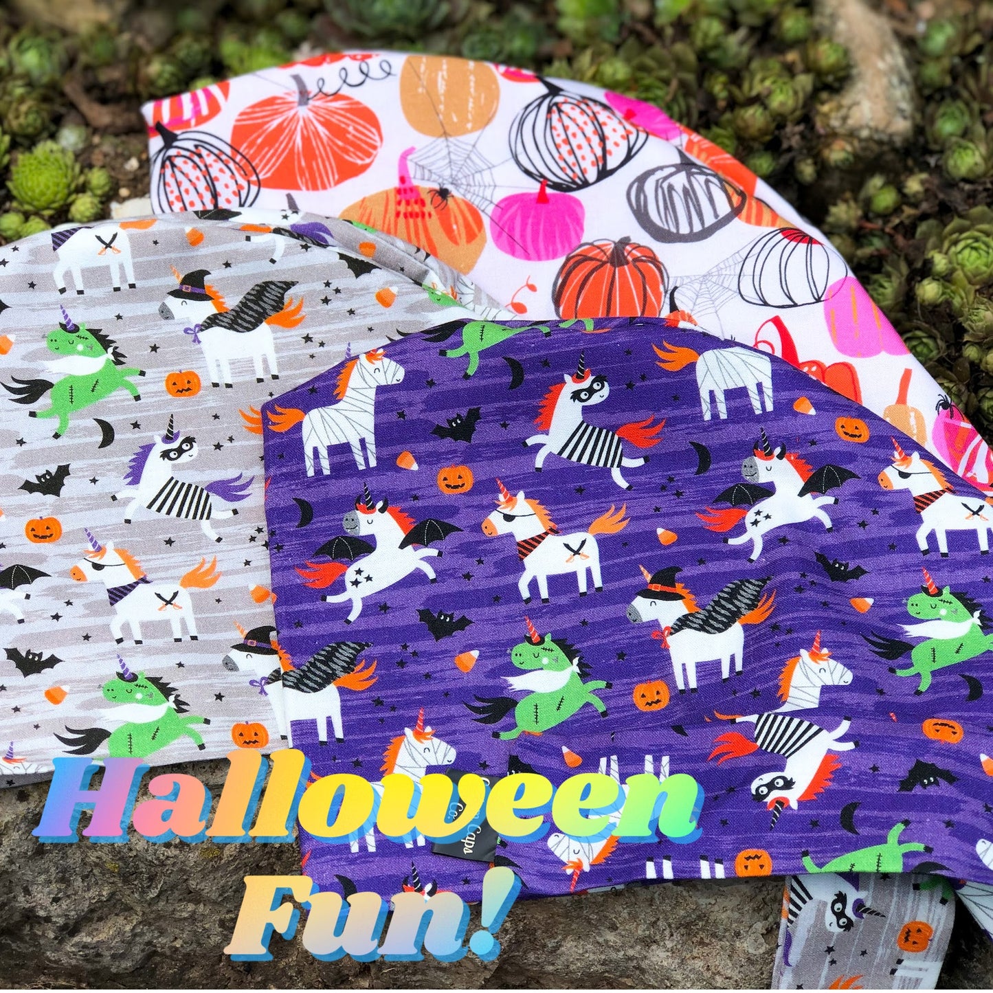 Halloween Unicorns on Grey | Pixie