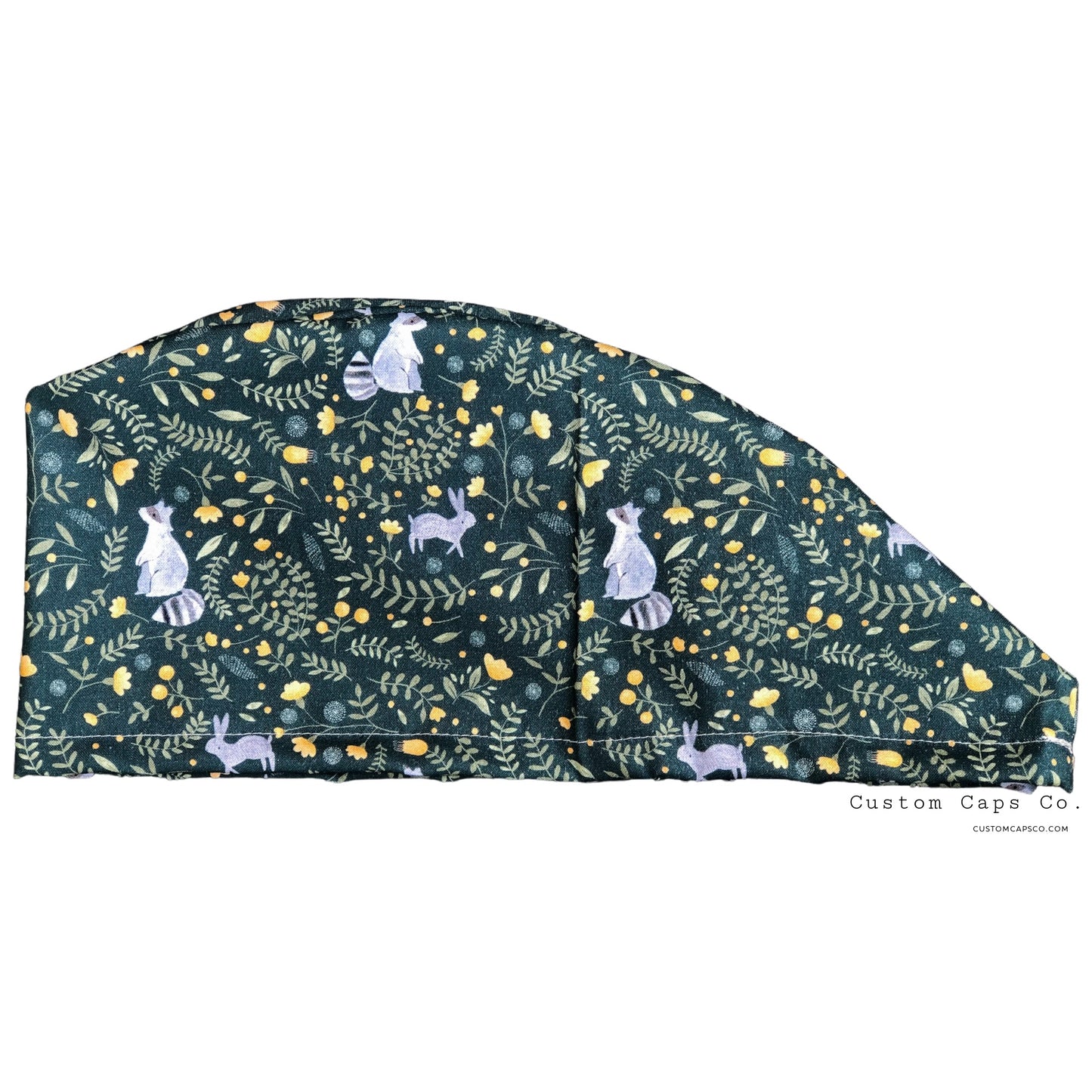 Raccoons and Bunnies on Green | Modified Bouffant