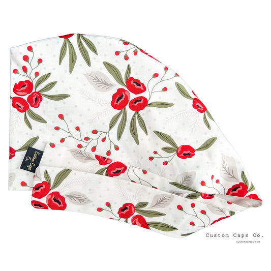 Red Christmas Florals on Snow | Pixie