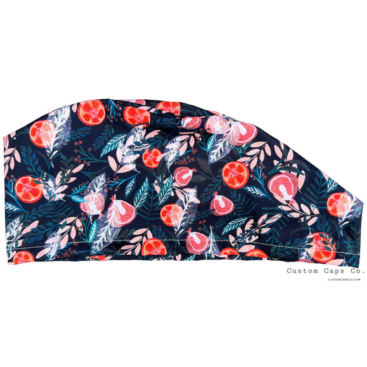 Pomegranates on Navy | Modified Bouffant