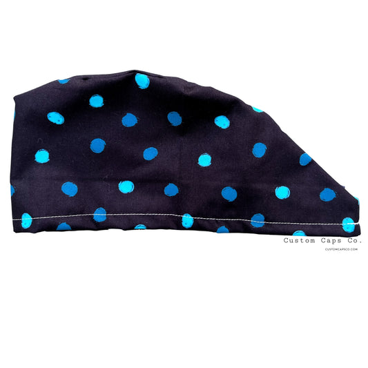 Frosty Polka Dots on Black | Modified Bouffant