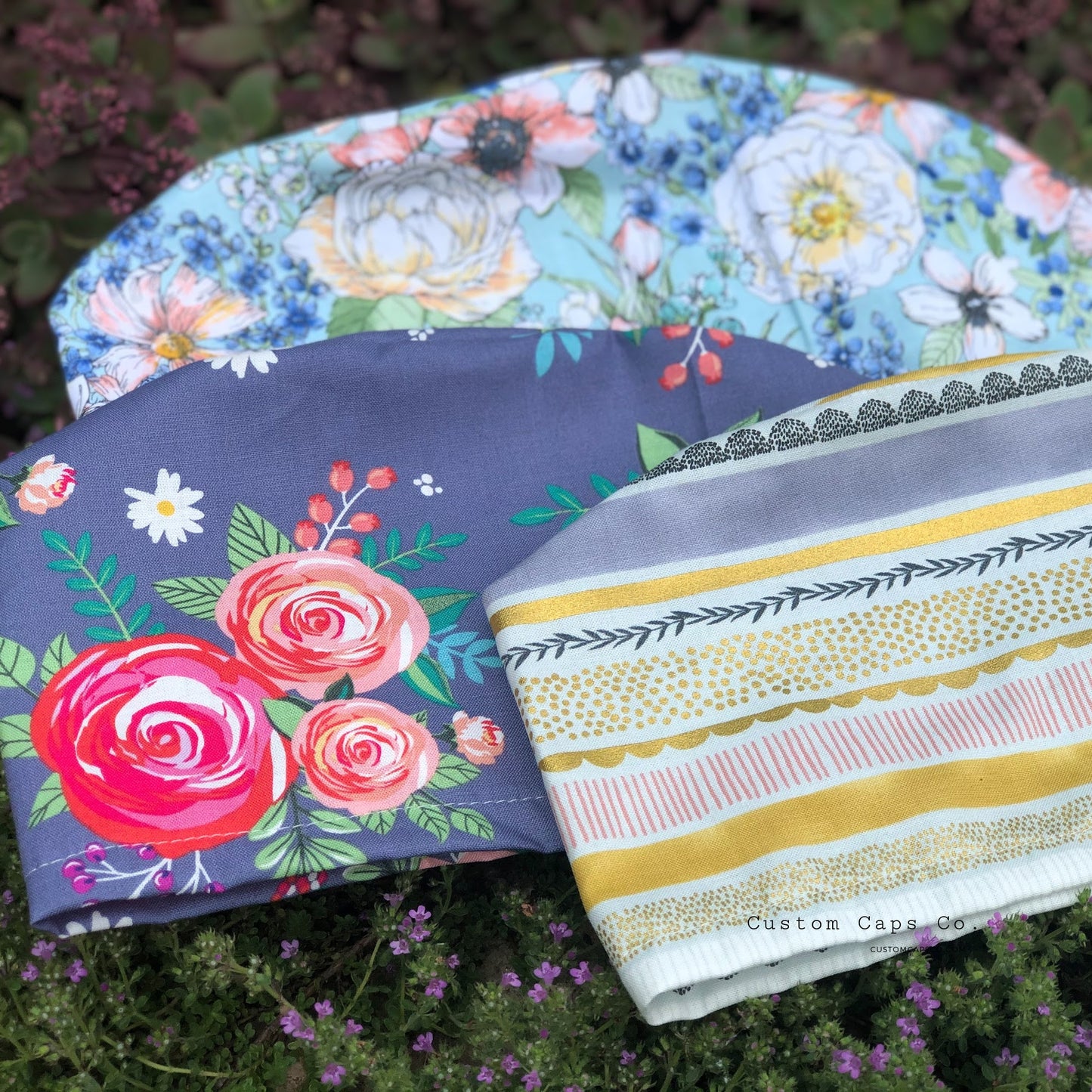 Antique Garden on Aqua | Modified Bouffant