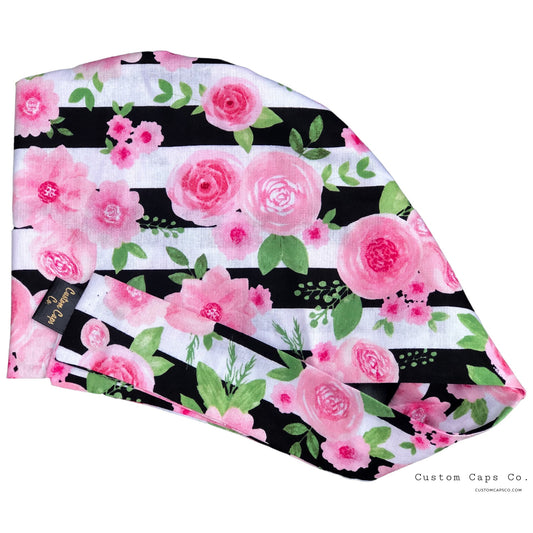 Pink Roses on Stripes | Pixie