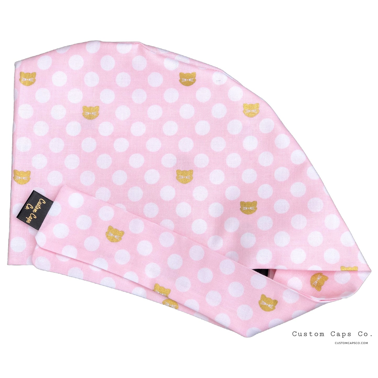 Kitten Dots on Pink | Metallic Gold | Pixie