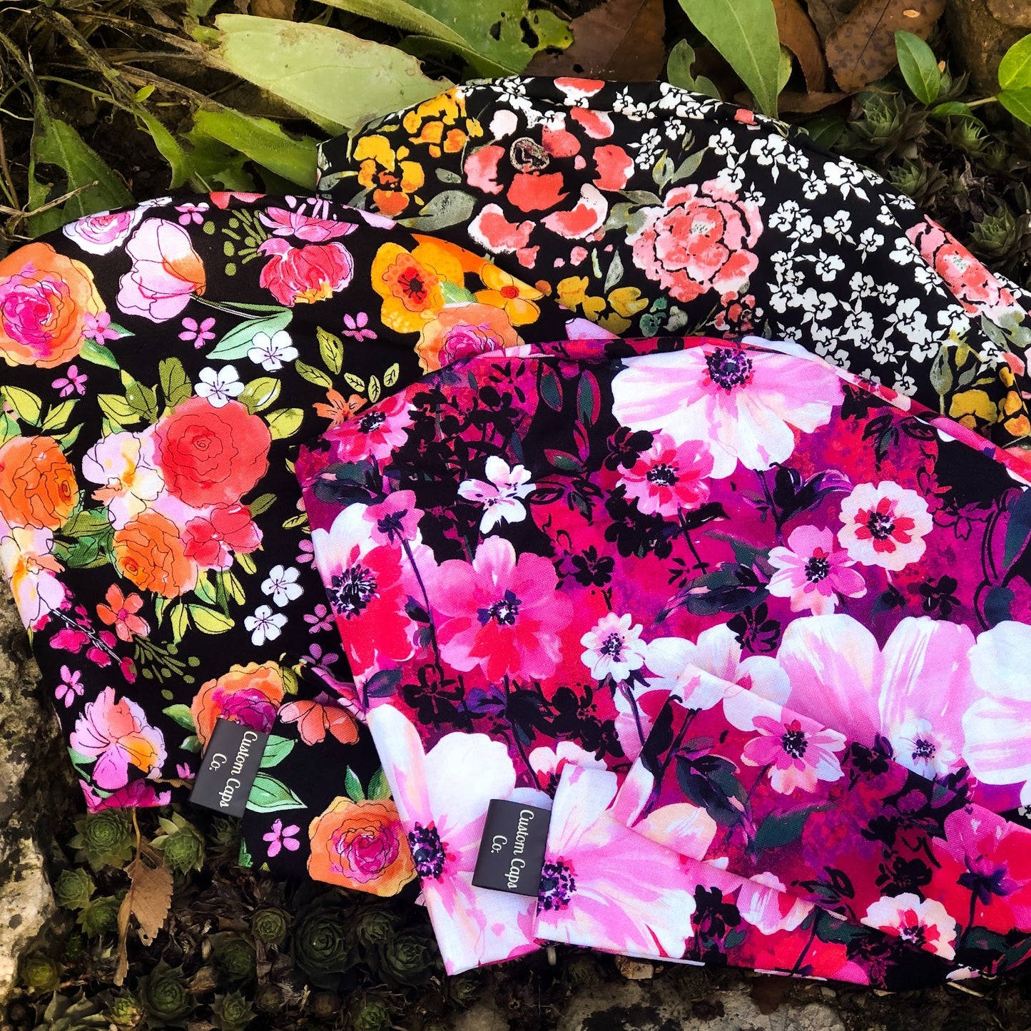 Lace Florals on Black | Pixie
