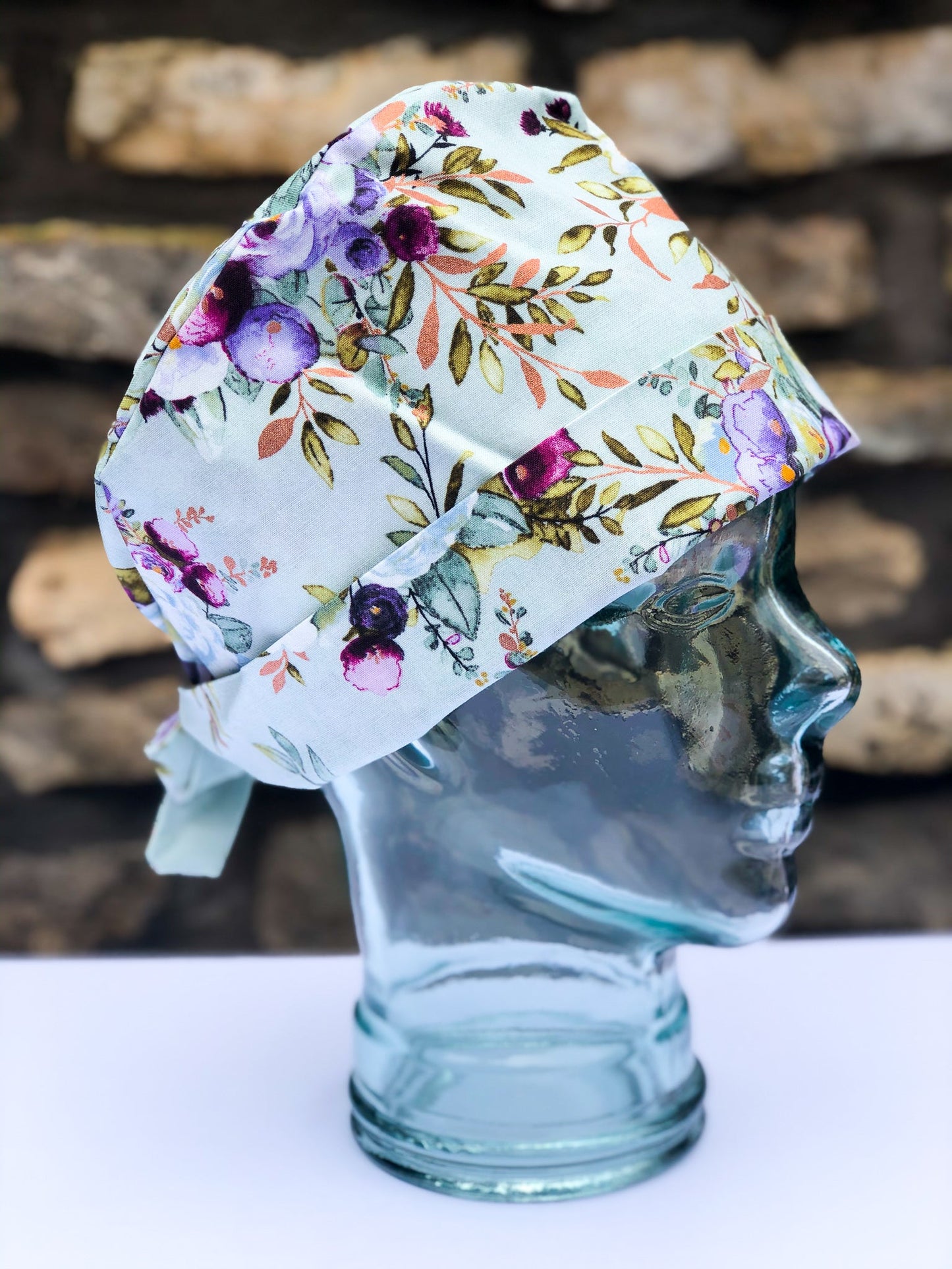 Purple Watercolour Florals on Mint | Metallic Copper | Pixie