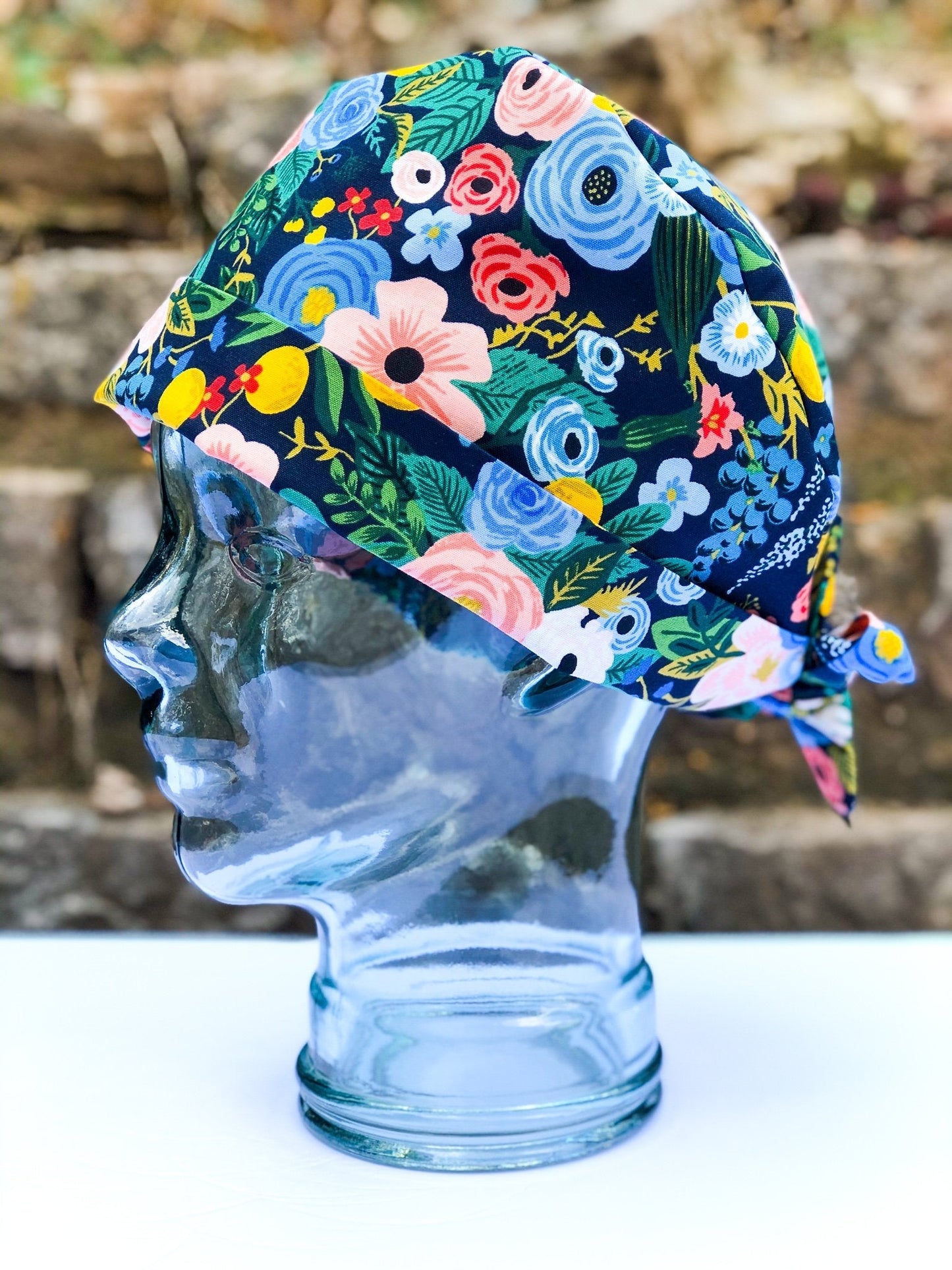 Vintage Blue Roses on Black | Pixie