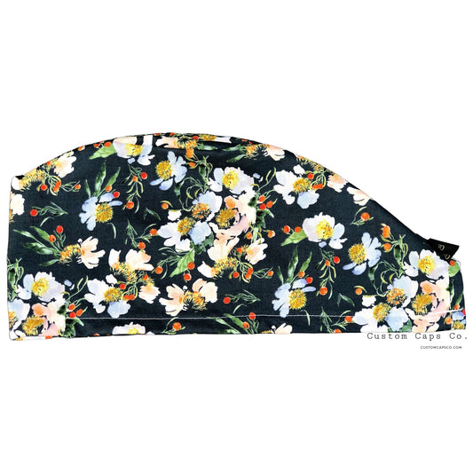 Loose Watercolour Flowers on Navy | Modified Bouffant