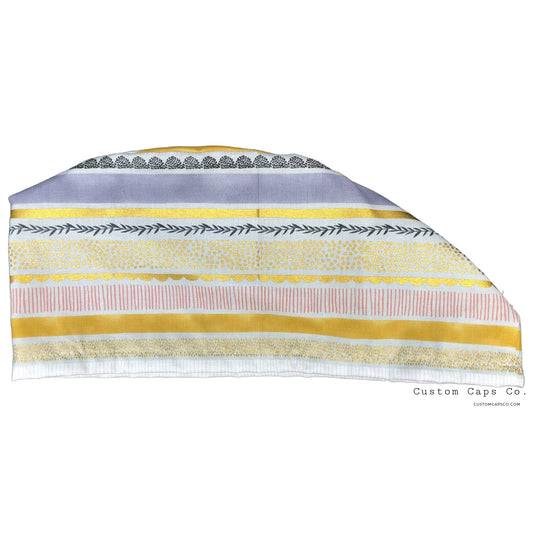 Modern Stripes with Metallic Gold | Modified Bouffant
