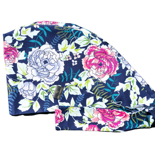 Periwinkle & Fuchsia Peonies on Navy | Pixie