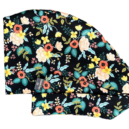 Vintage Florals on Black | Pixie