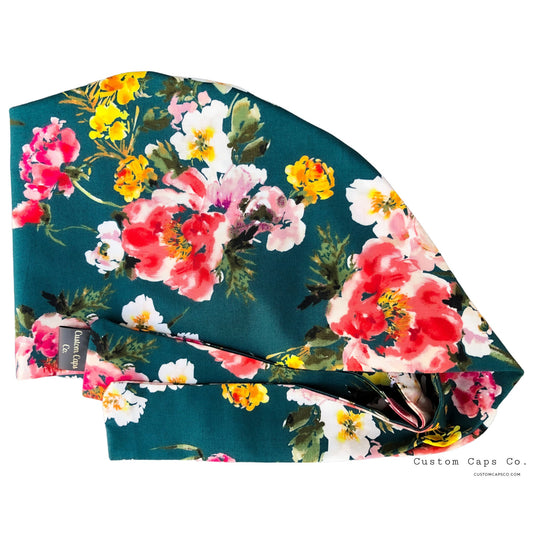 Warm Watercolour Flowers on Teal | Pixie