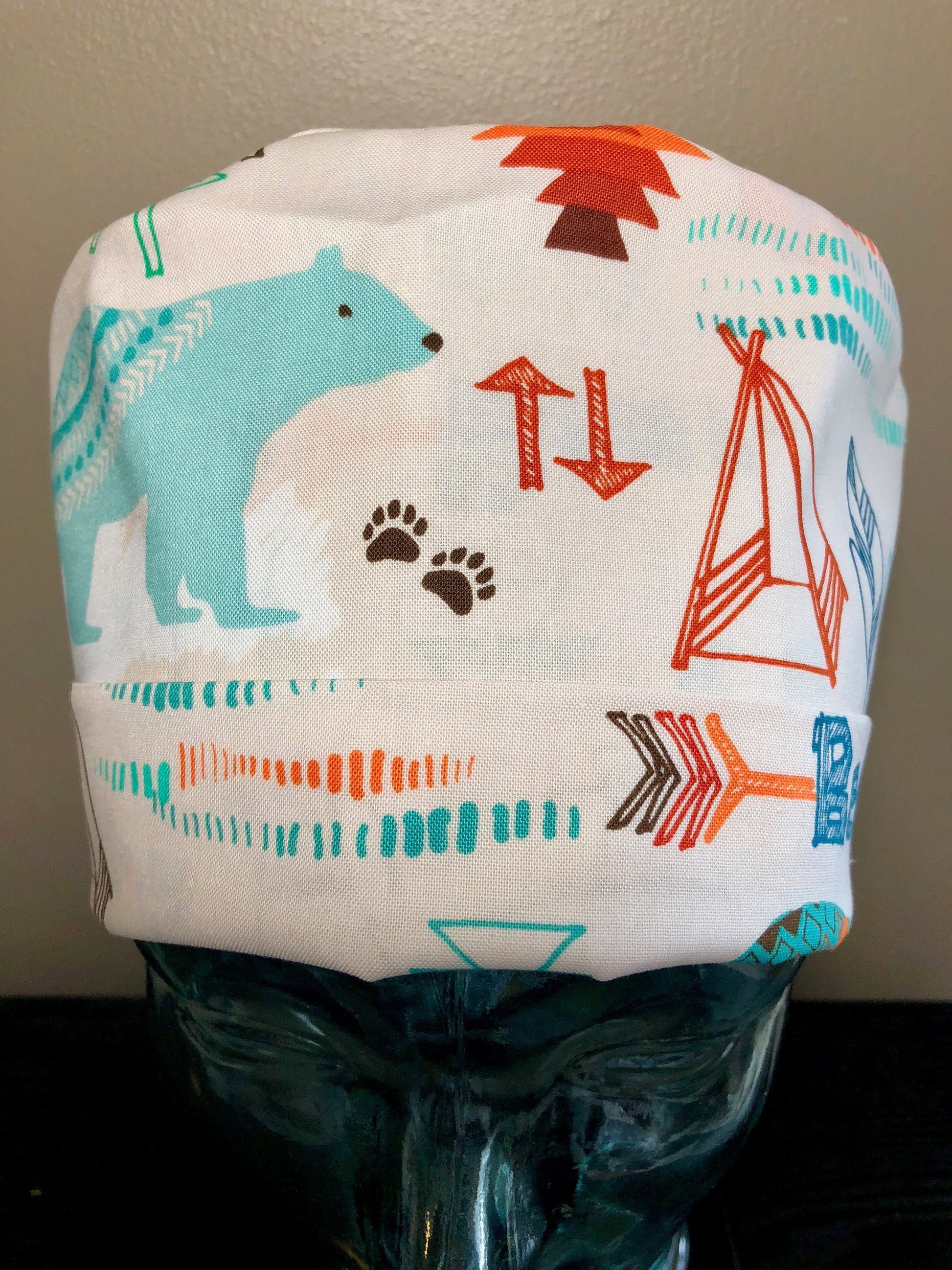 Nordic Bears on Cream, Pixie Cap - Custom Caps Co.