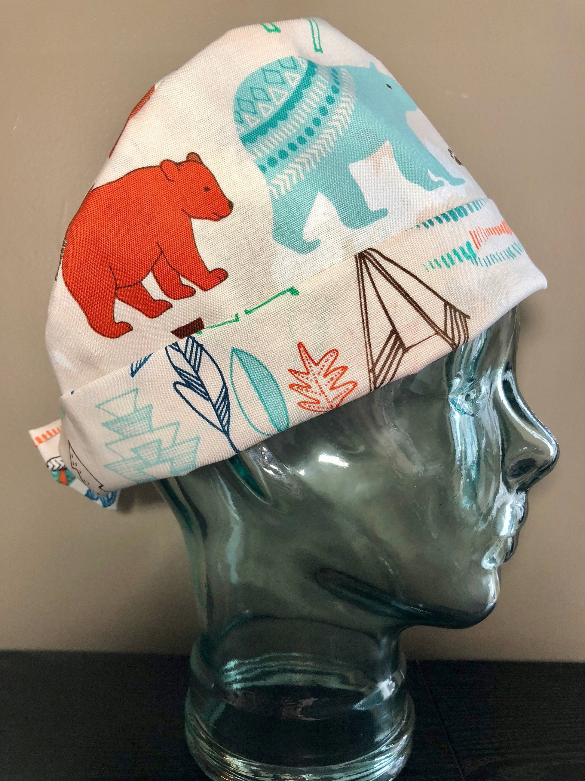 Nordic Bears on Cream, Pixie Cap - Custom Caps Co.