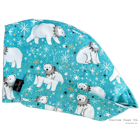 Nordic Polar Bears in Turquoise | Metallic Gold | Pixie