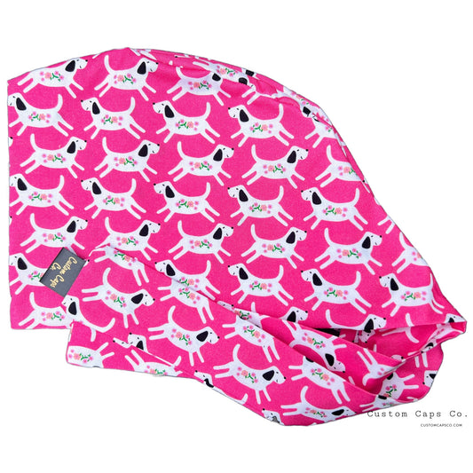 Floral Puppies on Fuchsia | Pixie