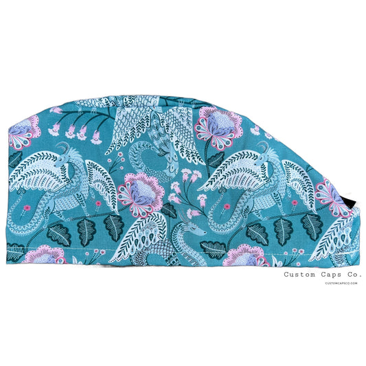 Paisley Dragons on Teal | Modified Bouffant