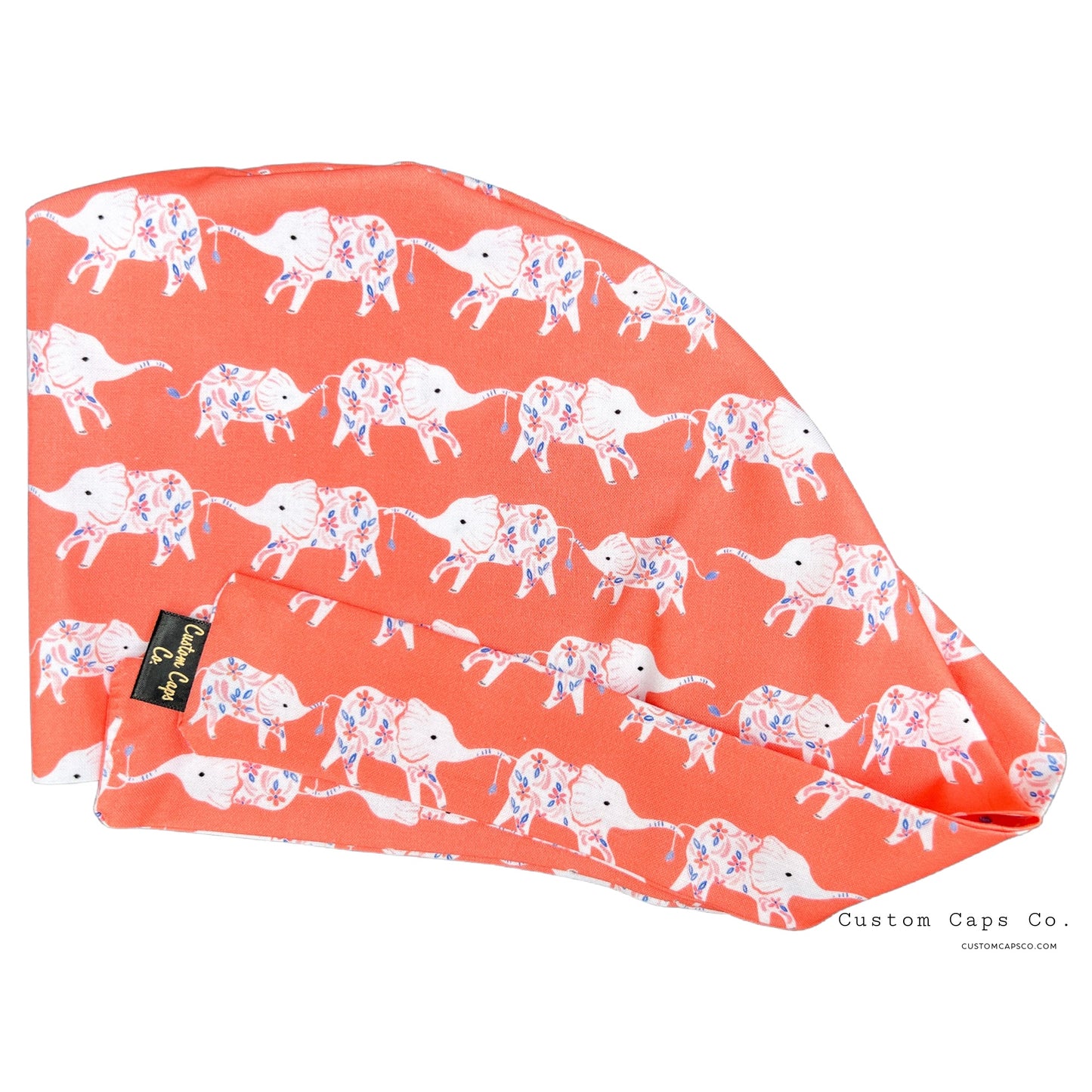 Floral Elephants on Coral | Pixie