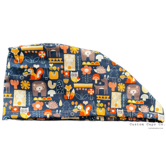 Woodland Critters on Navy | Modified Bouffant