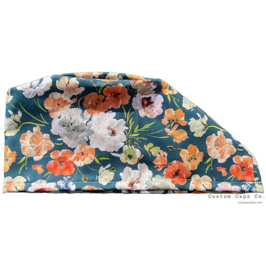 Delicate Peonies on Blue | Modified Bouffant