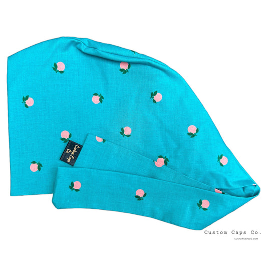 Tiny Peach Toss on Teal | Pixie