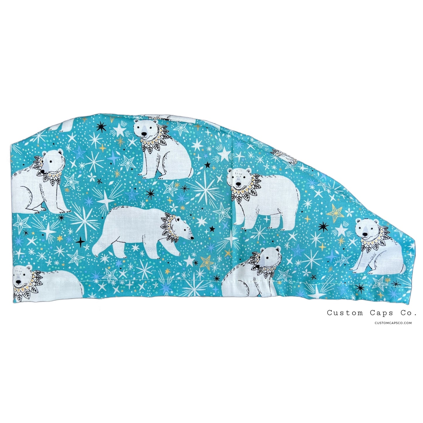 Polar Bears on Turquoise | Metallic | Modified Bouffant