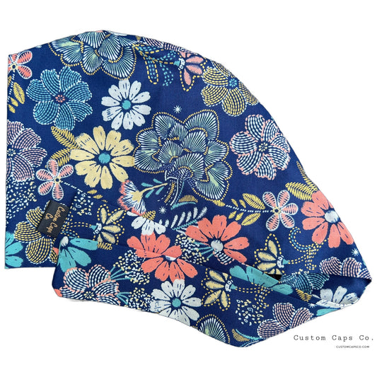 Folklore Florals on Navy | Metallic Gold | Pixie
