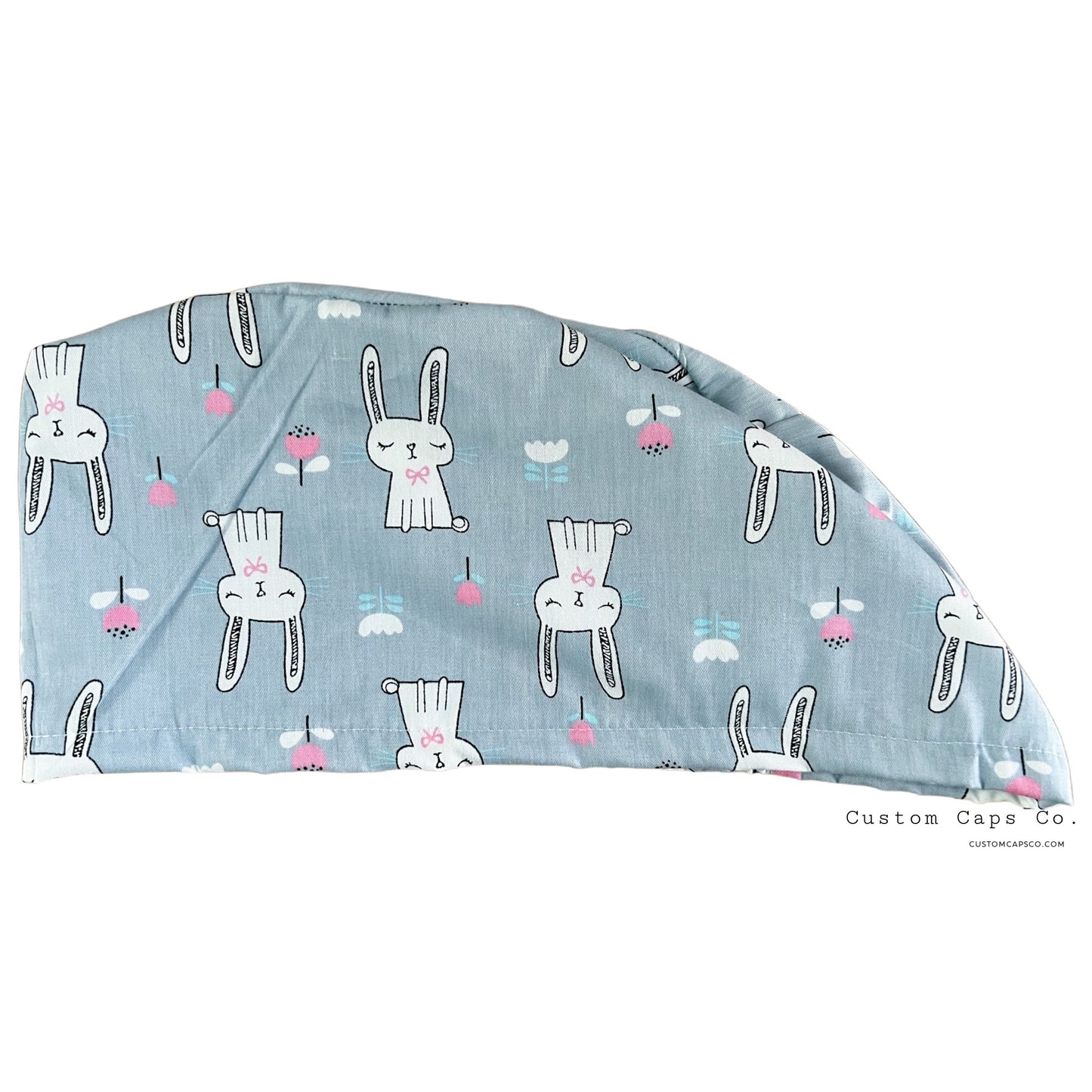 Tulip Bunnies on Grey | Modified Bouffant