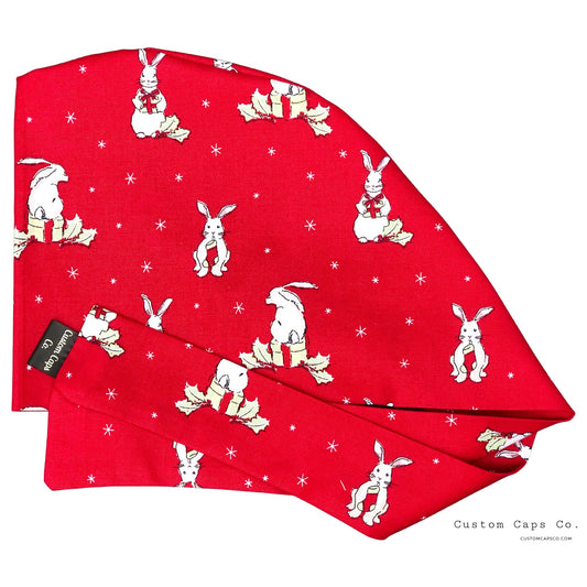 Christmas Bunnies on Red | Pixie