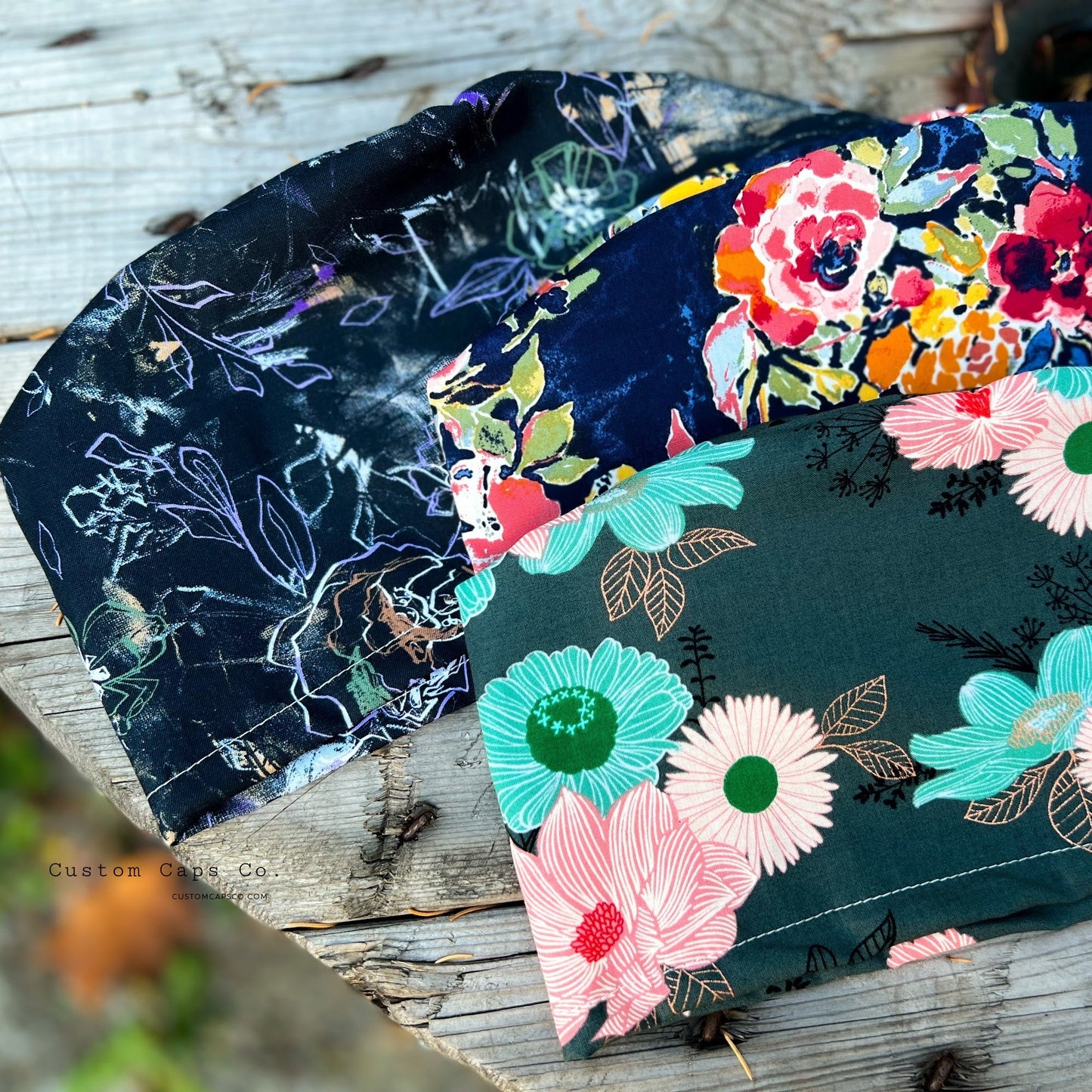 Retro Florals on Teal | Metallic | Modified Bouffant