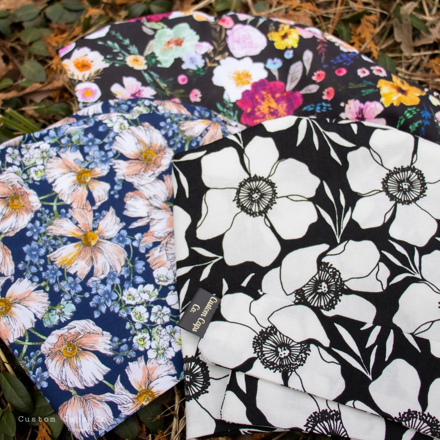 Textured Florals on Black | Pixie