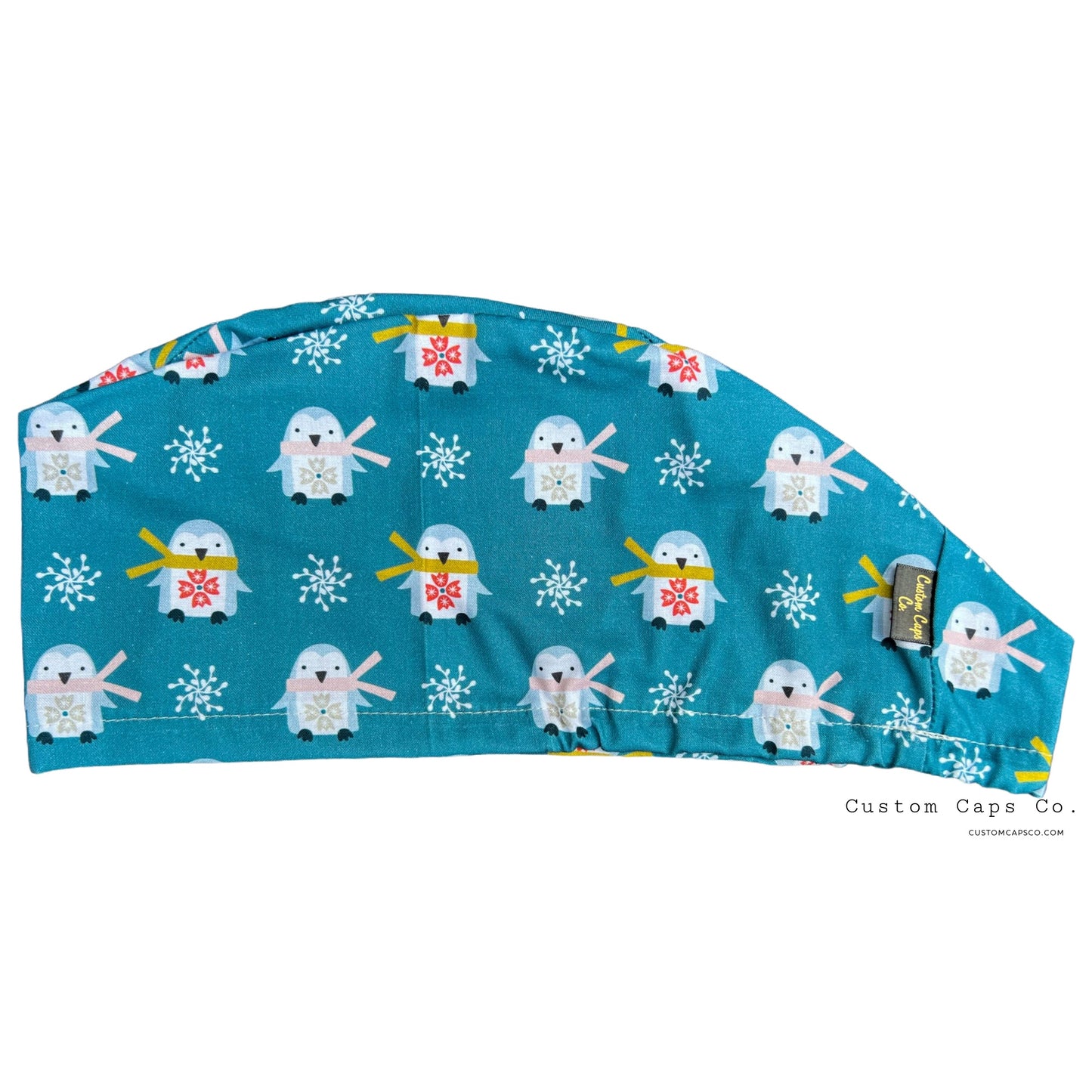 Snowflake Penguins on Teal | Modified Bouffant