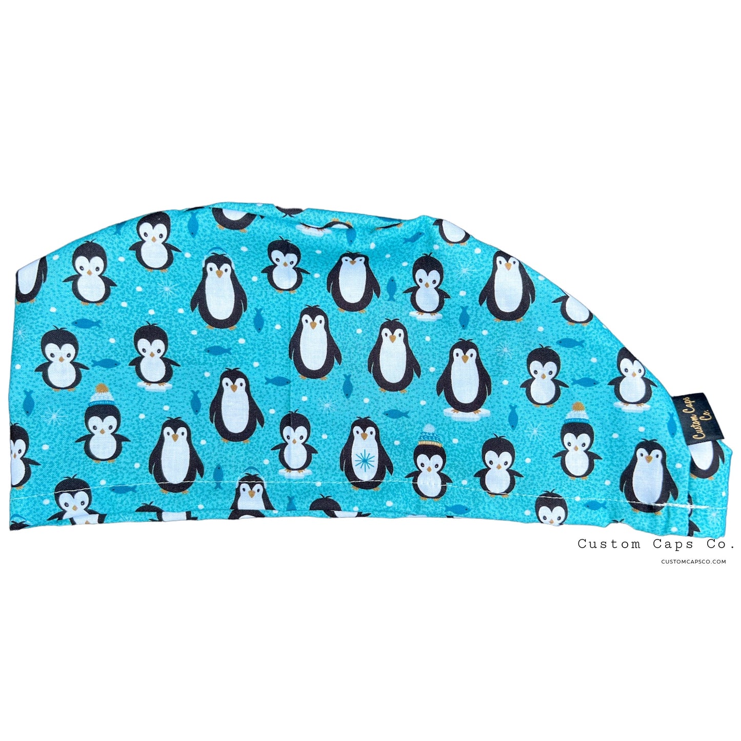 Penguins on Teal | Modified Bouffant
