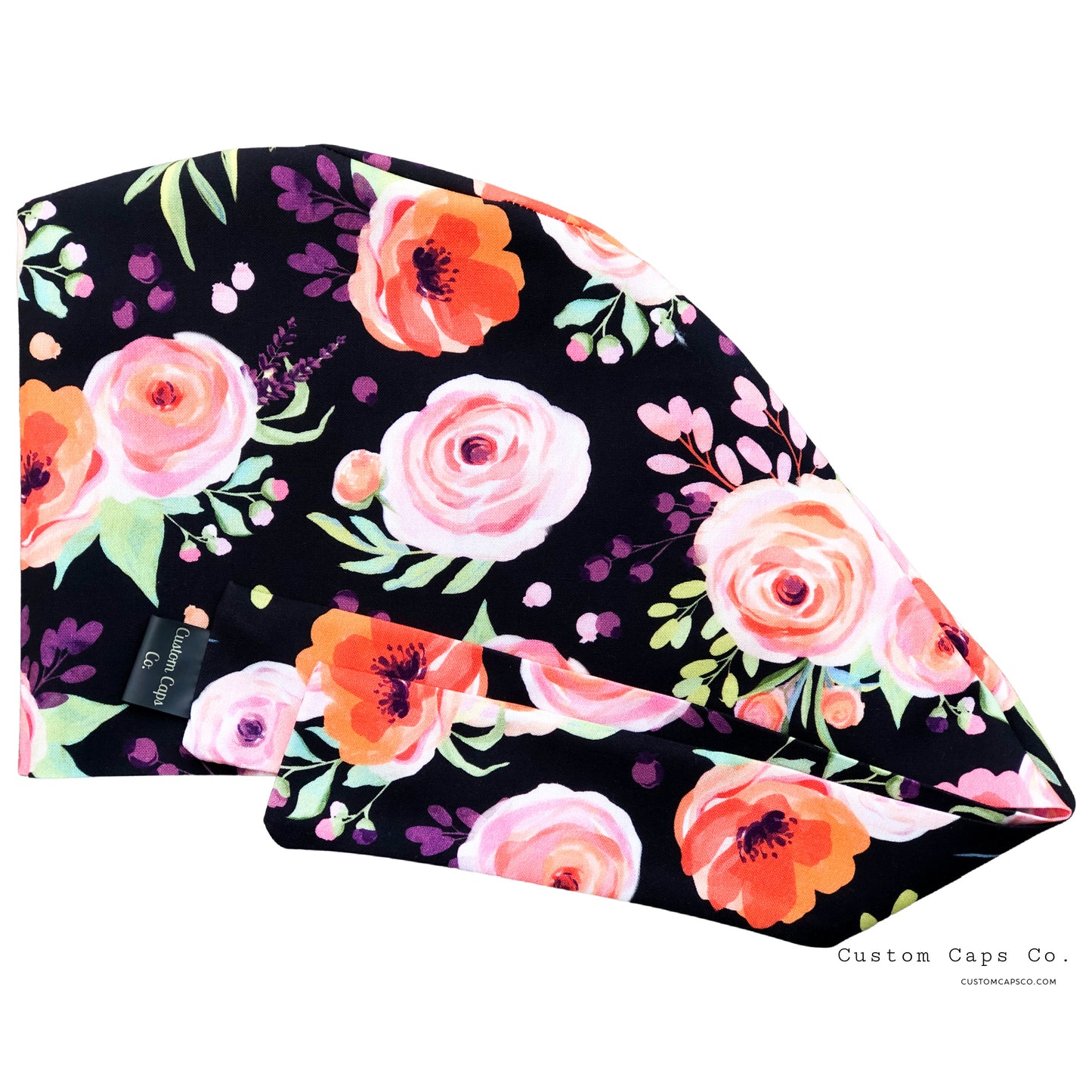 Pink Watercolour Roses on Black | Pixie