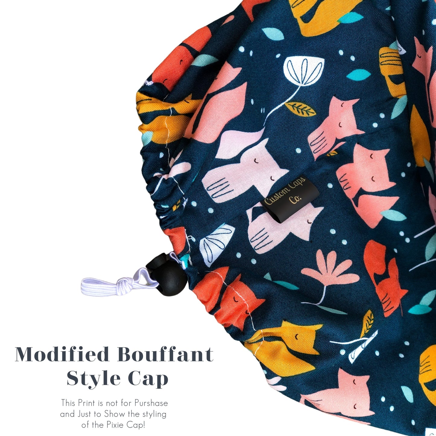 Citrus & Flowers on Navy | Modified Bouffant