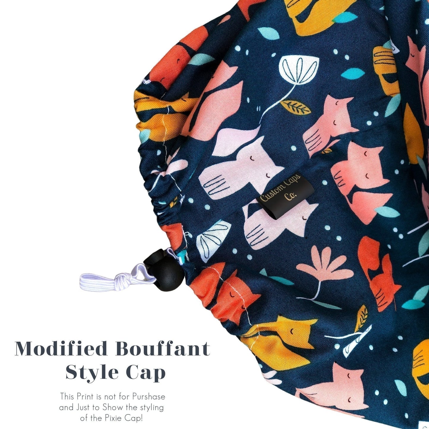 Saturday Florals on Navy | Modified Bouffant